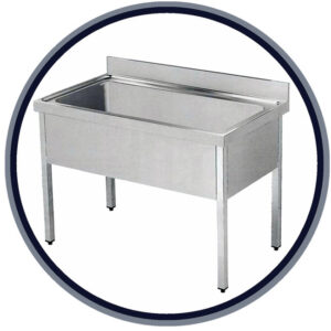 Fregadero 600x700x850mm sin escurridor - Fregaderos industriales