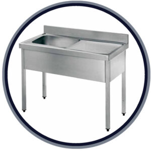 Fregadero 1000x600x850mm con cuba y escurridor drc - Fregaderos industriales