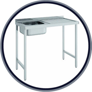 Fregadero 1200x500x850mm con cuba y escurridor izq - Fregaderos semi-industriales